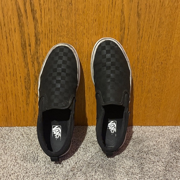 Vans Women’s Black/Grey Checkered Slip-On Sneakers - Picture 5 of 5